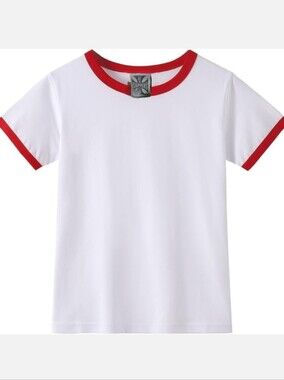 NWT WEST COAST CHOPPERS CHOPPER CUTIE WHITE RINGER TEE RED TRIM SIZE: L 11/13!